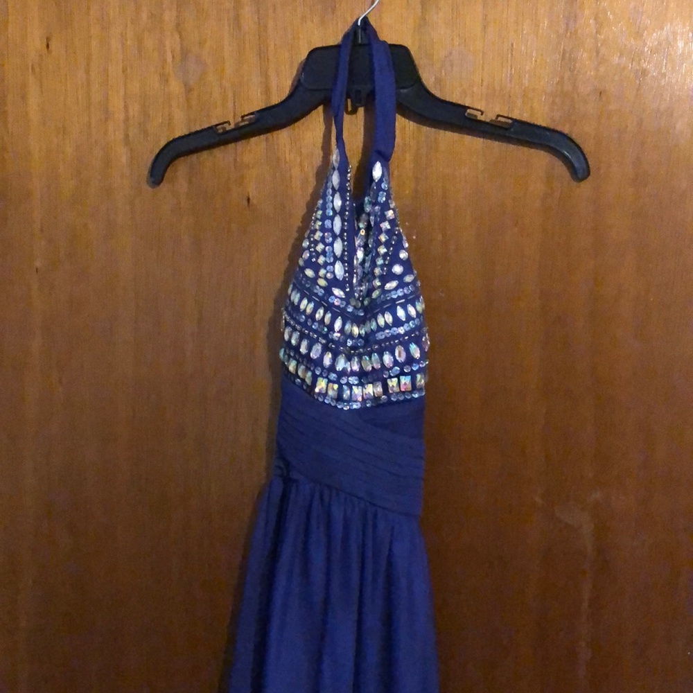 Sequin Hearts long, formal dress.